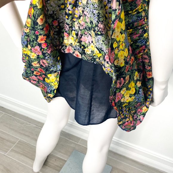 LoveShackFancy Ambrette Ditsy Floral Mini Dress in Night Sky Glow Added Tie Belt - Picture 16 of 17